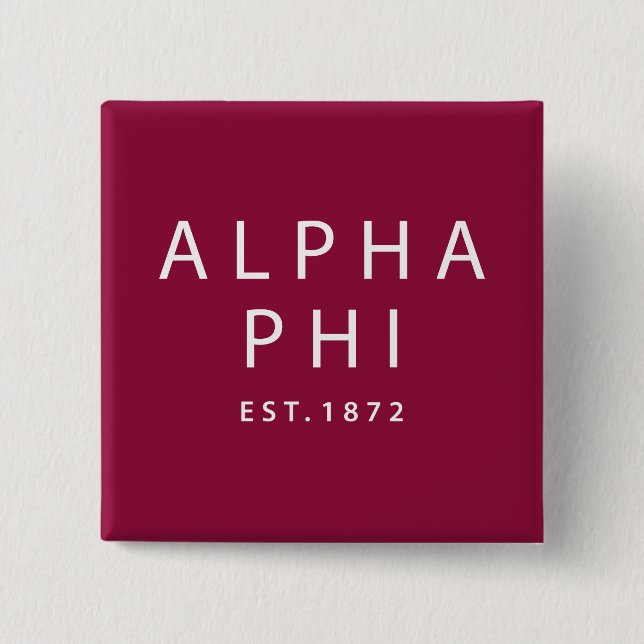 Alpha Phi | Est. 1872 Button (Front)