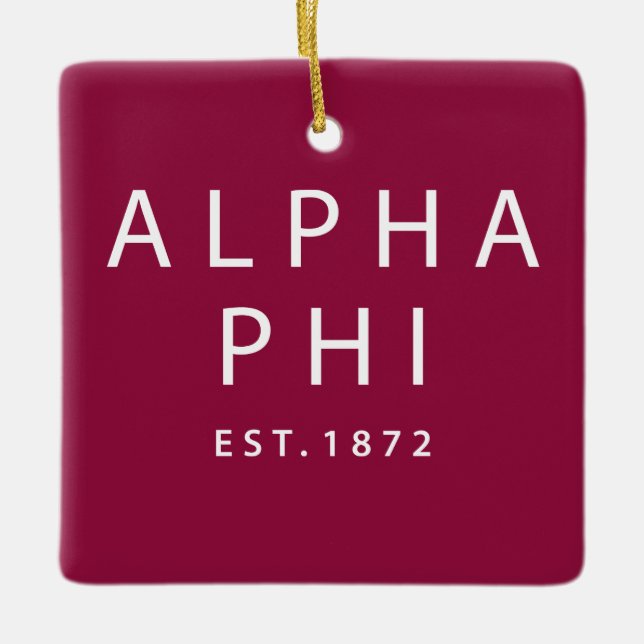 Alpha Phi | Est. 1872 Ceramic Ornament (Front)
