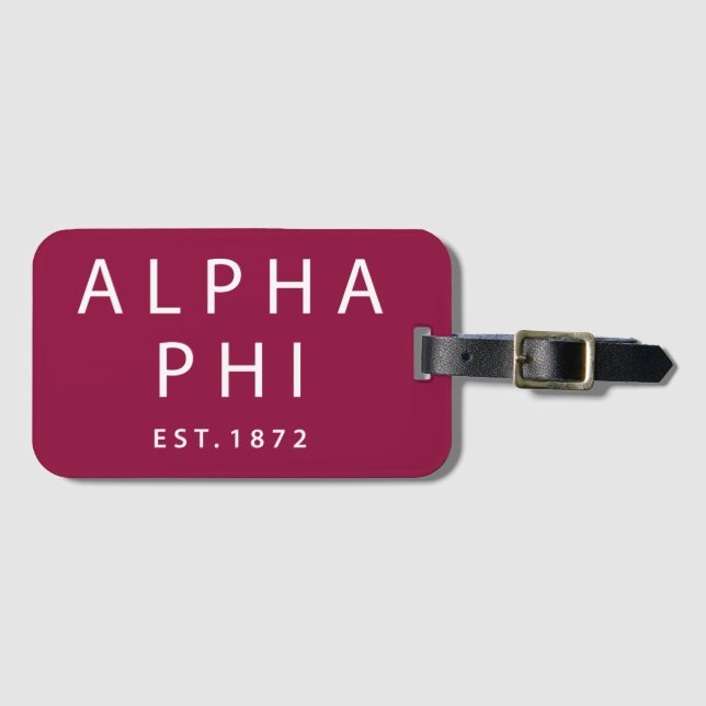 Alpha Phi | Est. 1872 Luggage Tag (Front Horizontal)