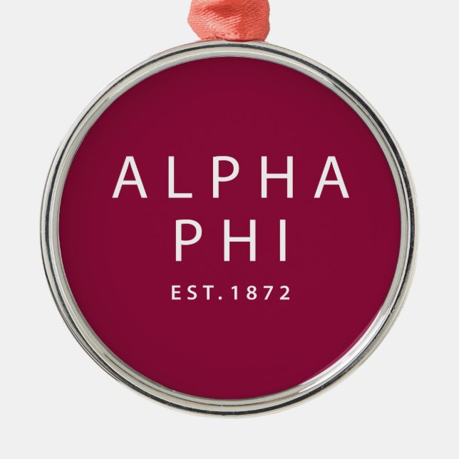 Alpha Phi | Est. 1872 Metal Ornament (Front)