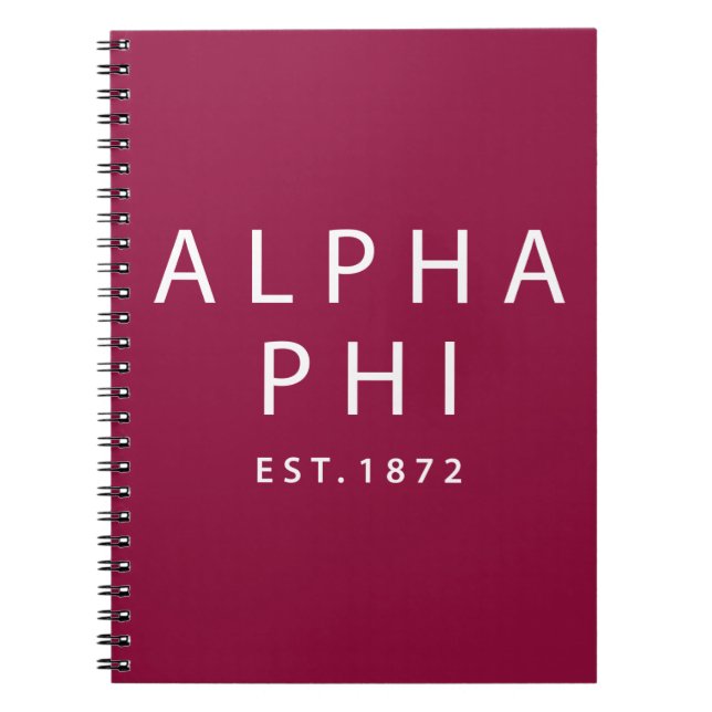 Alpha Phi | Est. 1872 Notebook (Front)
