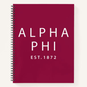 Alpha Phi Est. 1872 Notebook