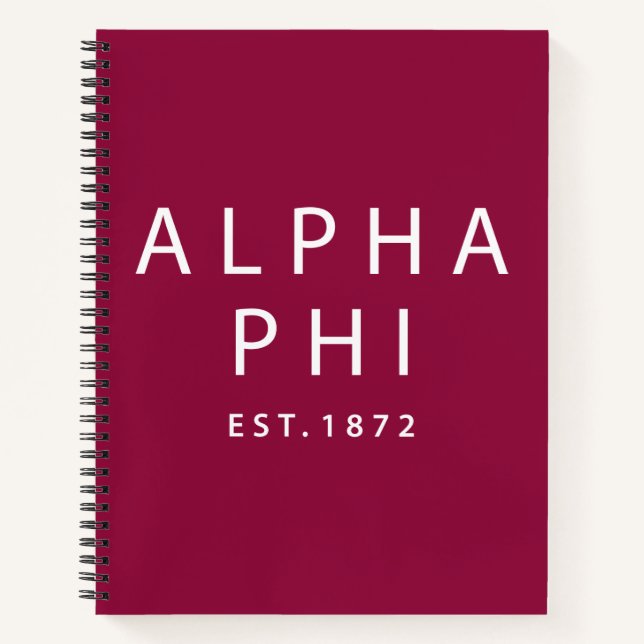 Alpha Phi | Est. 1872 Notebook (Front)