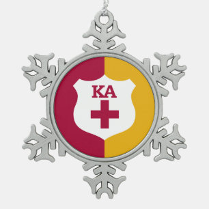 Alpha Phi Flag Snowflake Pewter Christmas Ornament