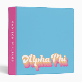 Alpha Phi | Groovy Script 3 Ring Binder