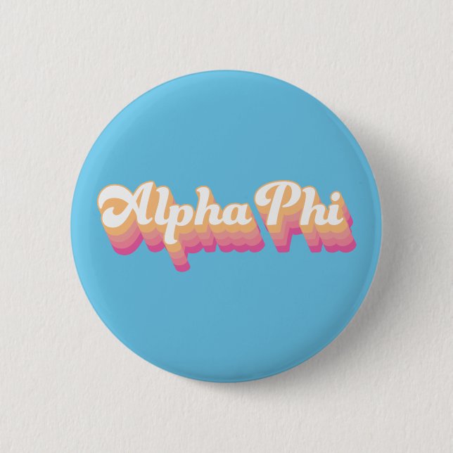 Alpha Phi | Groovy Script Button (Front)