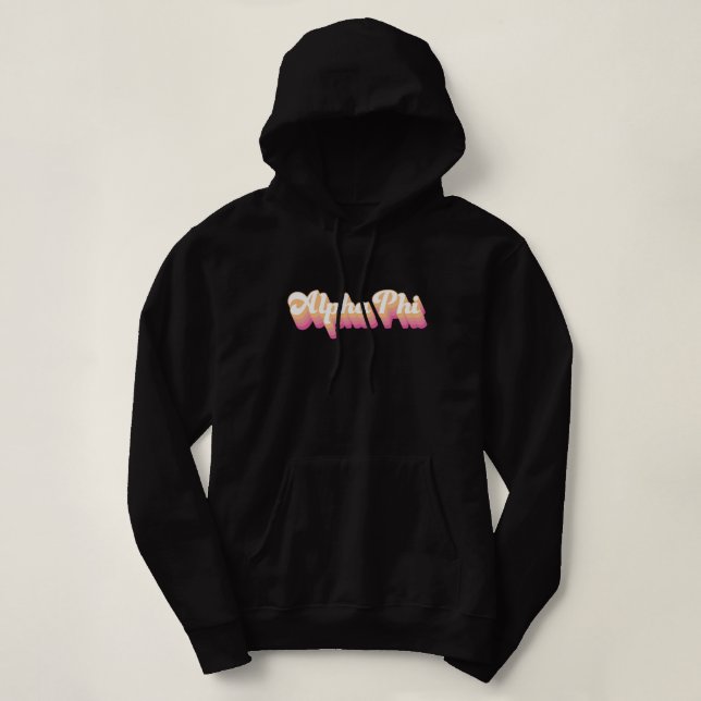 Alpha Phi | Groovy Script Hoodie (Design Front)