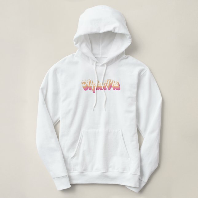 Alpha Phi | Groovy Script Hoodie (Design Front)