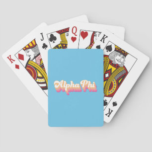 Alpha Phi Groovy Script Poker Cards