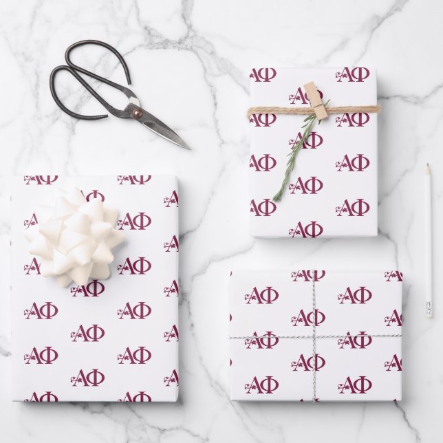 Alpha Phi Ivy Letter Wrapping Paper Sheets (Front)