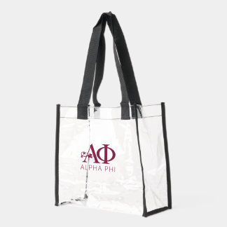 Alpha Phi Ivy Letters Clear Tote Bag