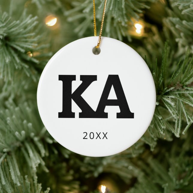 Alpha Phi Letters Ceramic Ornament (Tree)