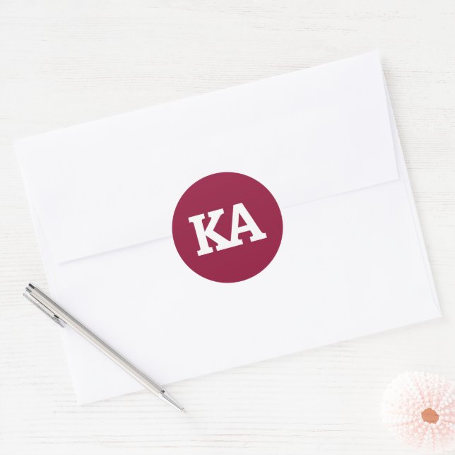 Alpha Phi Letters Classic Round Sticker (Envelope)