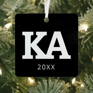Alpha Phi Letters Metal Ornament