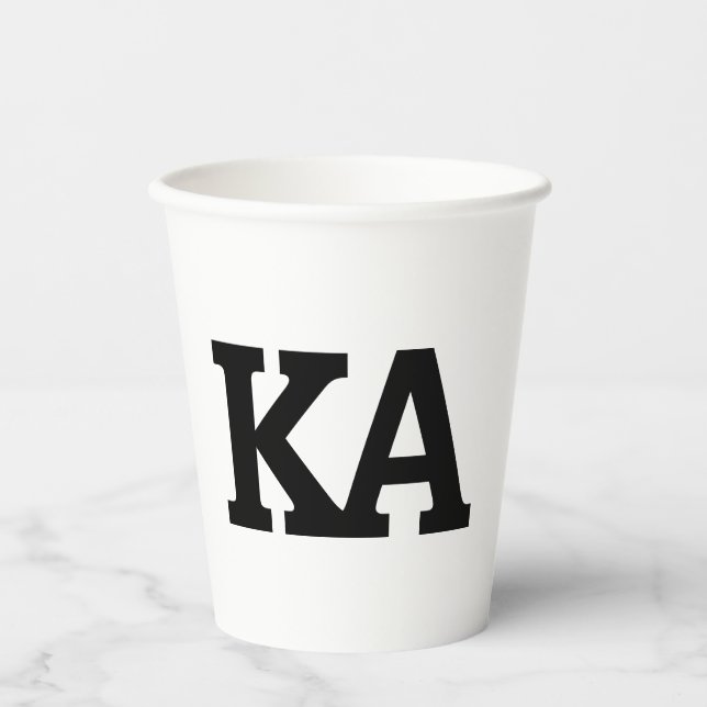 Alpha Phi Letters Paper Cups (Front)