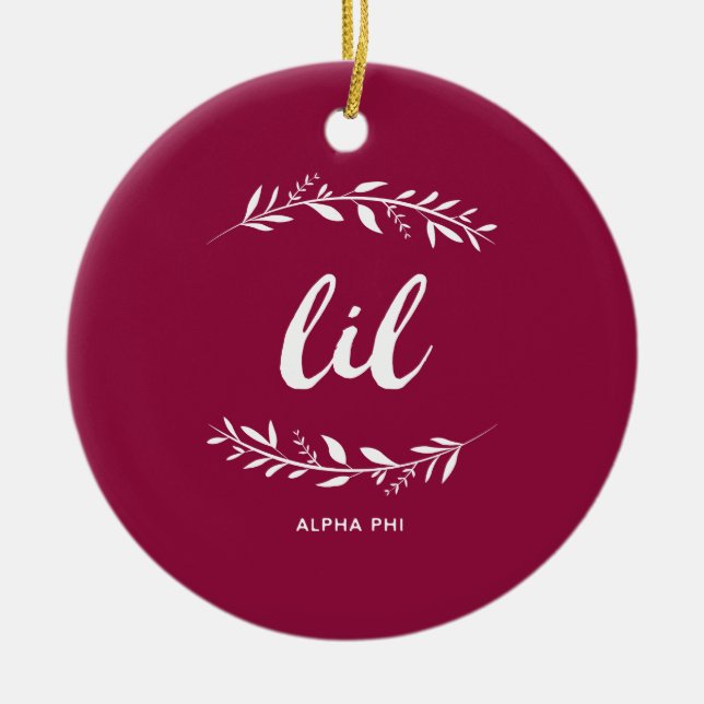 Alpha Phi | Lil Wreath Ceramic Ornament (Front)