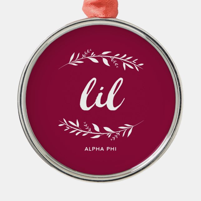 Alpha Phi | Lil Wreath Metal Ornament (Front)