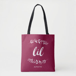 Alpha Phi Lil Wreath Tote Bag