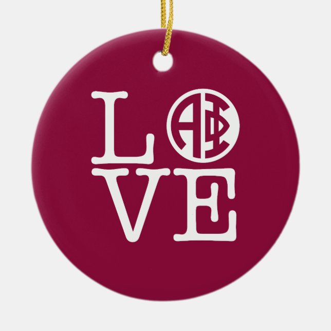 Alpha Phi | Love Ceramic Ornament (Front)