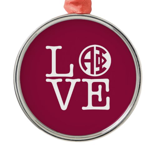 Alpha Phi | Love Metal Ornament