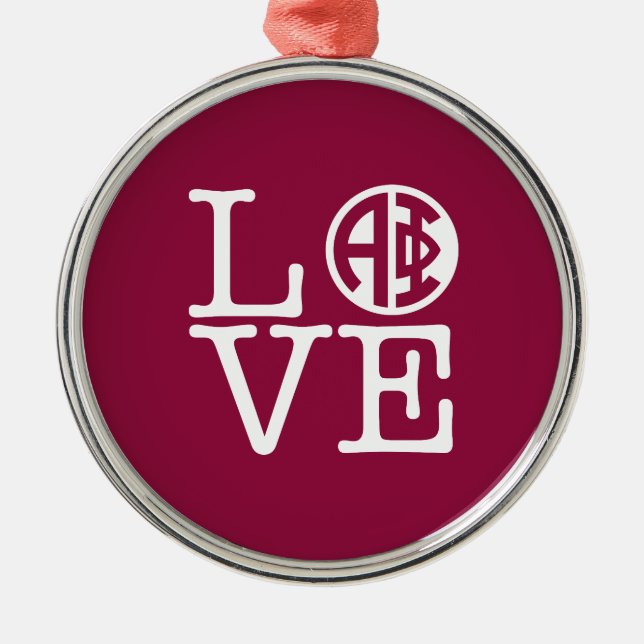 Alpha Phi | Love Metal Ornament (Front)