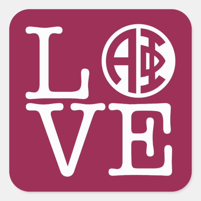 Alpha Phi | Love Square Sticker (Front)