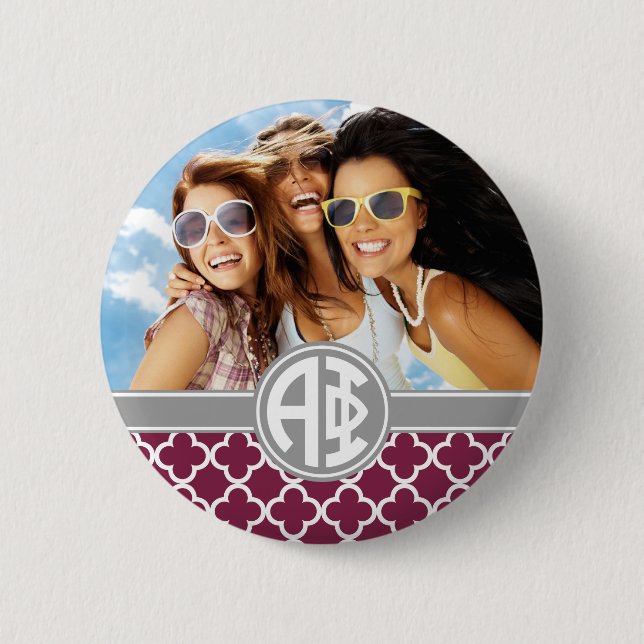 Alpha Phi | Monogram and Photo Button (Front)