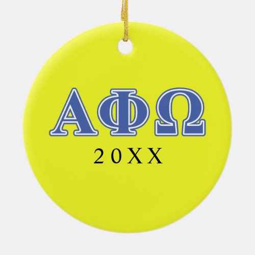 Alpha Phi Omega Blue Letters Ceramic Ornament