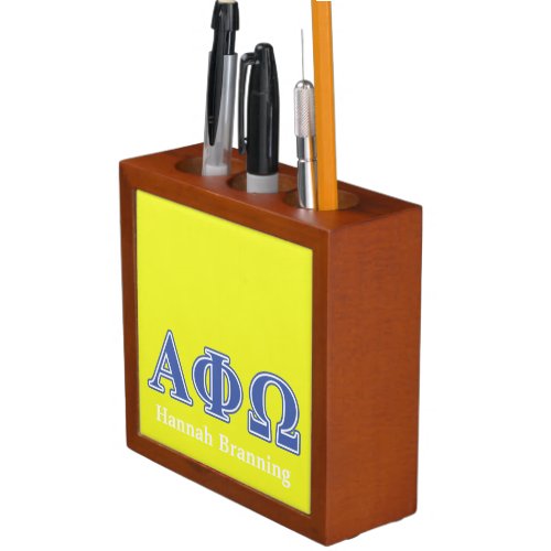 Alpha Phi Omega Blue Letters Desk Organizer