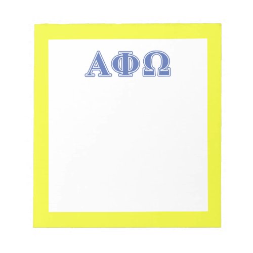 Alpha Phi Omega Blue Letters Notepad