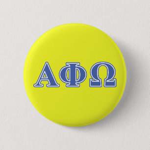 Alpha Phi Omega Blue Letters Pinback Button