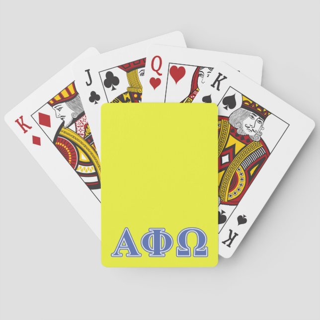 Alpha Phi Omega Blue Letters Poker Cards (Back)