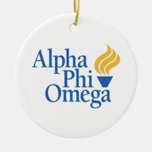 Alpha Phi Omega Color - Torch Ceramic Ornament