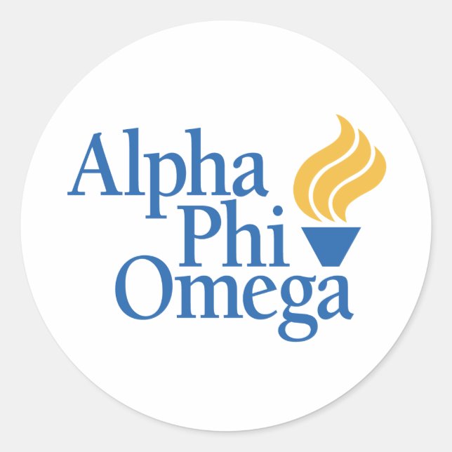 Alpha Phi Omega Color - Torch Classic Round Sticker (Front)