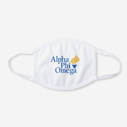 Alpha Phi Omega Color _ Torch White Cotton Face Mask