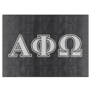 Alpha Phi Omega White and Blue Letters Cutting Board
