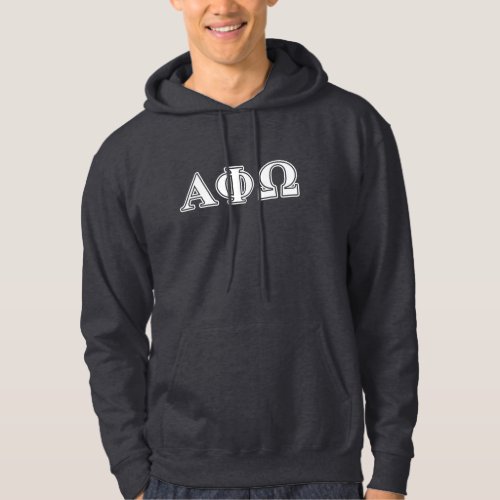 Alpha Phi Omega White and Blue Letters Hoodie