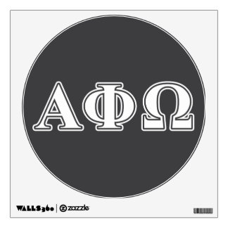 Alpha Phi Omega White and Blue Letters Wall Sticker