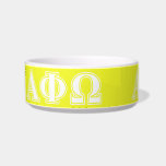Alpha Phi Omega White and Yellow Letters Bowl<br><div class="desc">Check out these official Alpha Phi Omega designs! Personalize your own Greek merchandise on Zazzle.com! Click the Customize button to insert your own name, class year, or club to make a unique product. Try adding text using various fonts & view a preview of your design! Zazzle's easy to customize products...</div>