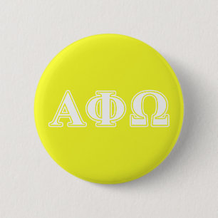 Alpha Phi Omega White and Yellow Letters Button