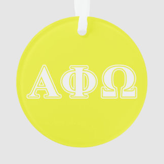 Alpha Phi Omega White and Yellow Letters Ornament