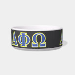 Alpha Phi Omega Yellow and Blue Letters Bowl<br><div class="desc">Check out these official Alpha Phi Omega designs! Personalize your own Greek merchandise on Zazzle.com! Click the Customize button to insert your own name, class year, or club to make a unique product. Try adding text using various fonts & view a preview of your design! Zazzle's easy to customize products...</div>