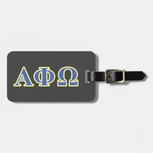 Alpha Phi Omega Yellow and Blue Letters Luggage Tag