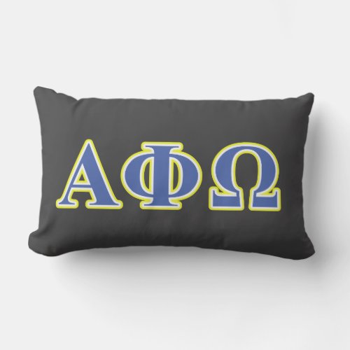 Alpha Phi Omega Yellow and Blue Letters Lumbar Pillow