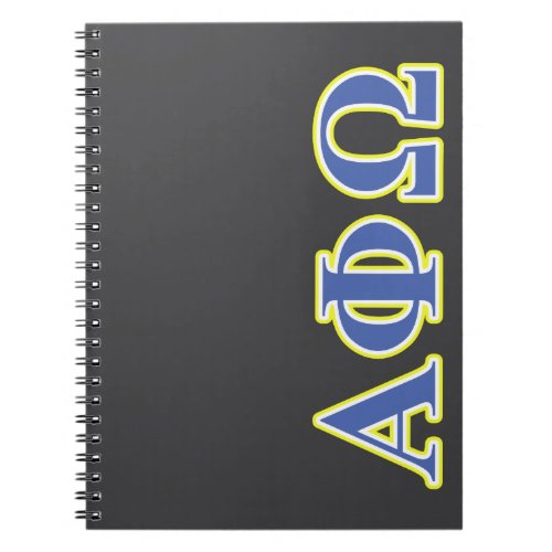 Alpha Phi Omega Yellow and Blue Letters Notebook