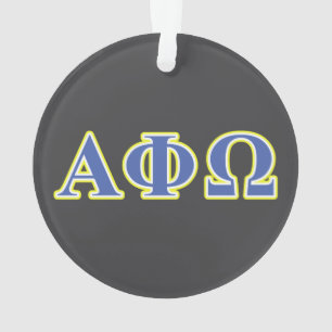 Alpha Phi Omega Yellow and Blue Letters Ornament