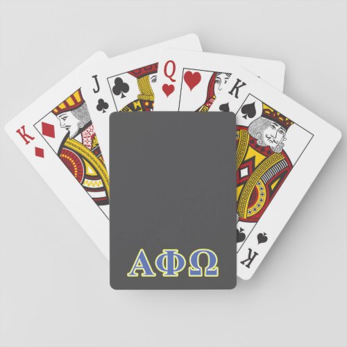 Alpha Phi Omega Yellow and Blue Letters Poker Cards