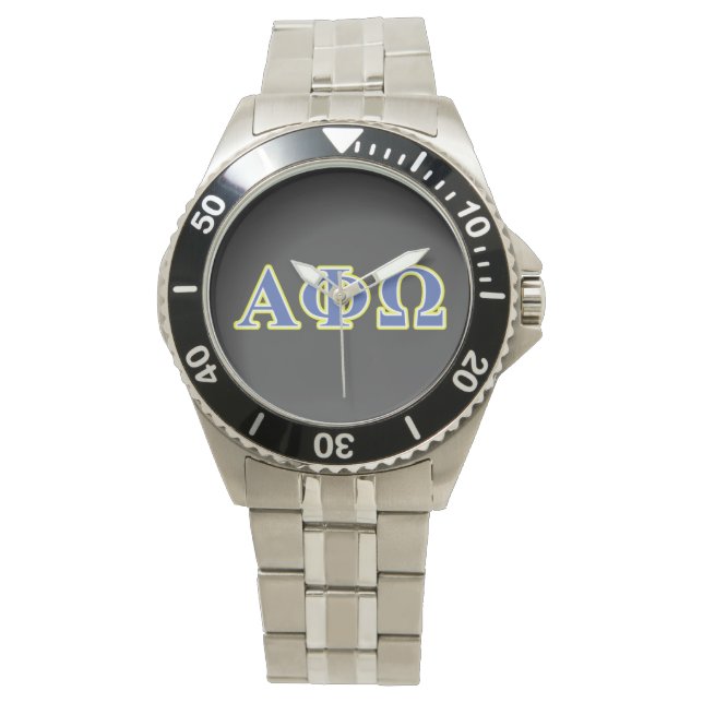 Alpha Phi Omega Yellow and Blue Letters Watch (Front)