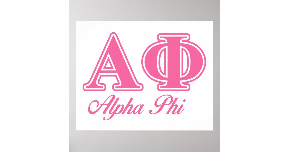 Alpha Phi Pink Letters 2 Poster | Zazzle