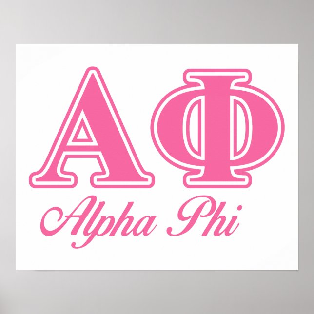 Alpha Phi Pink Letters 2 Poster (Front)